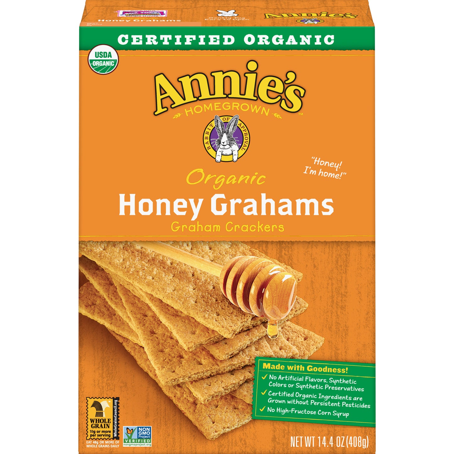 Annie S Organic Honey Graham Crackers 14.4 Oz. Box