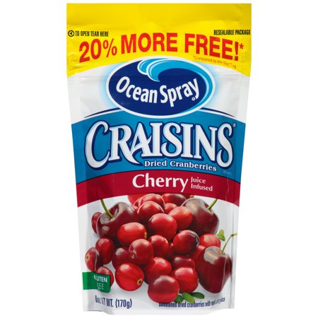 Ocean Spray Dried Fruit - Craisins Cherry-Flavored Dried Cranberries Pack 6 oz
