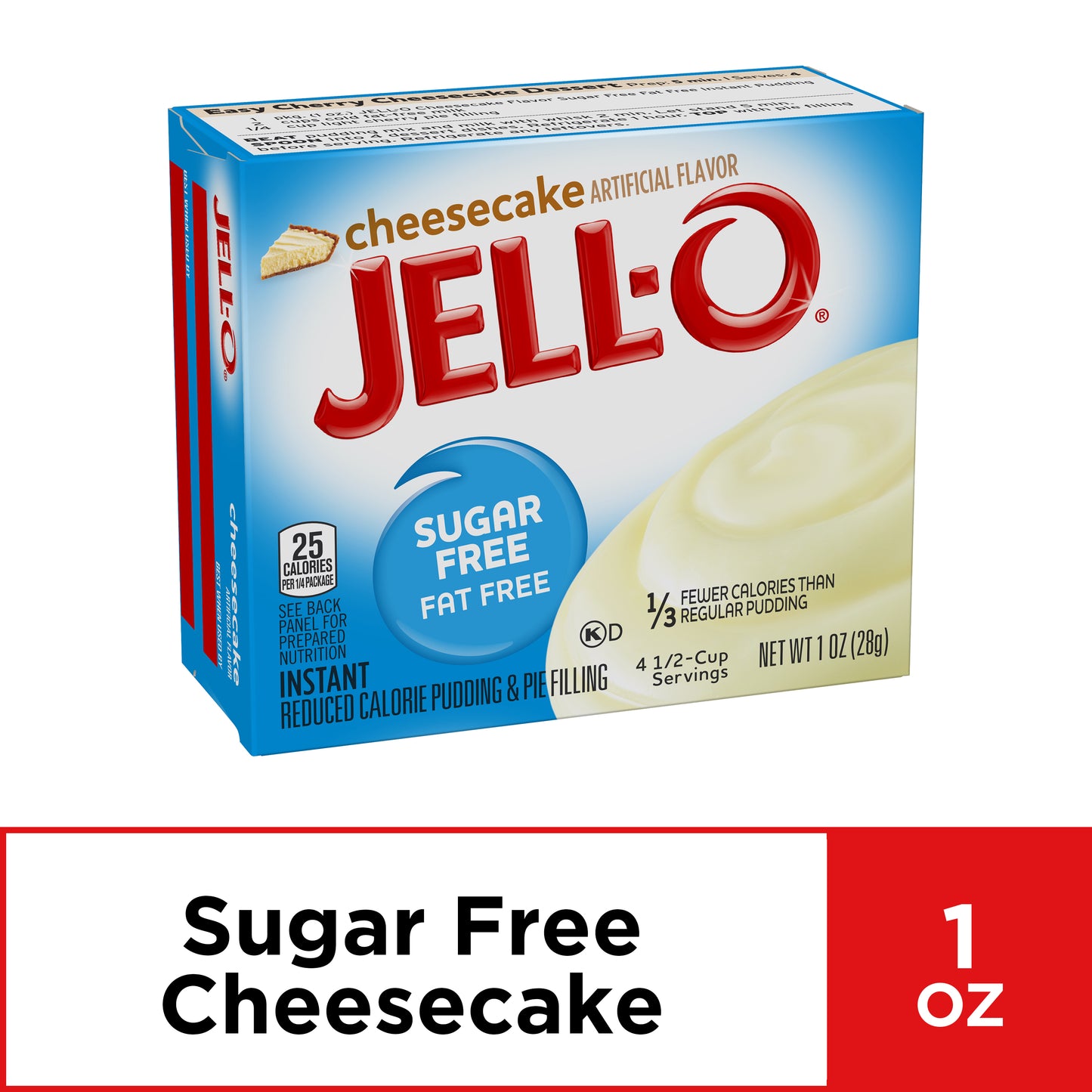 Jell-O Cheesecake Sugar Free Fat Free Instant Pudding Mix & Pie Filling, 1 oz. Box