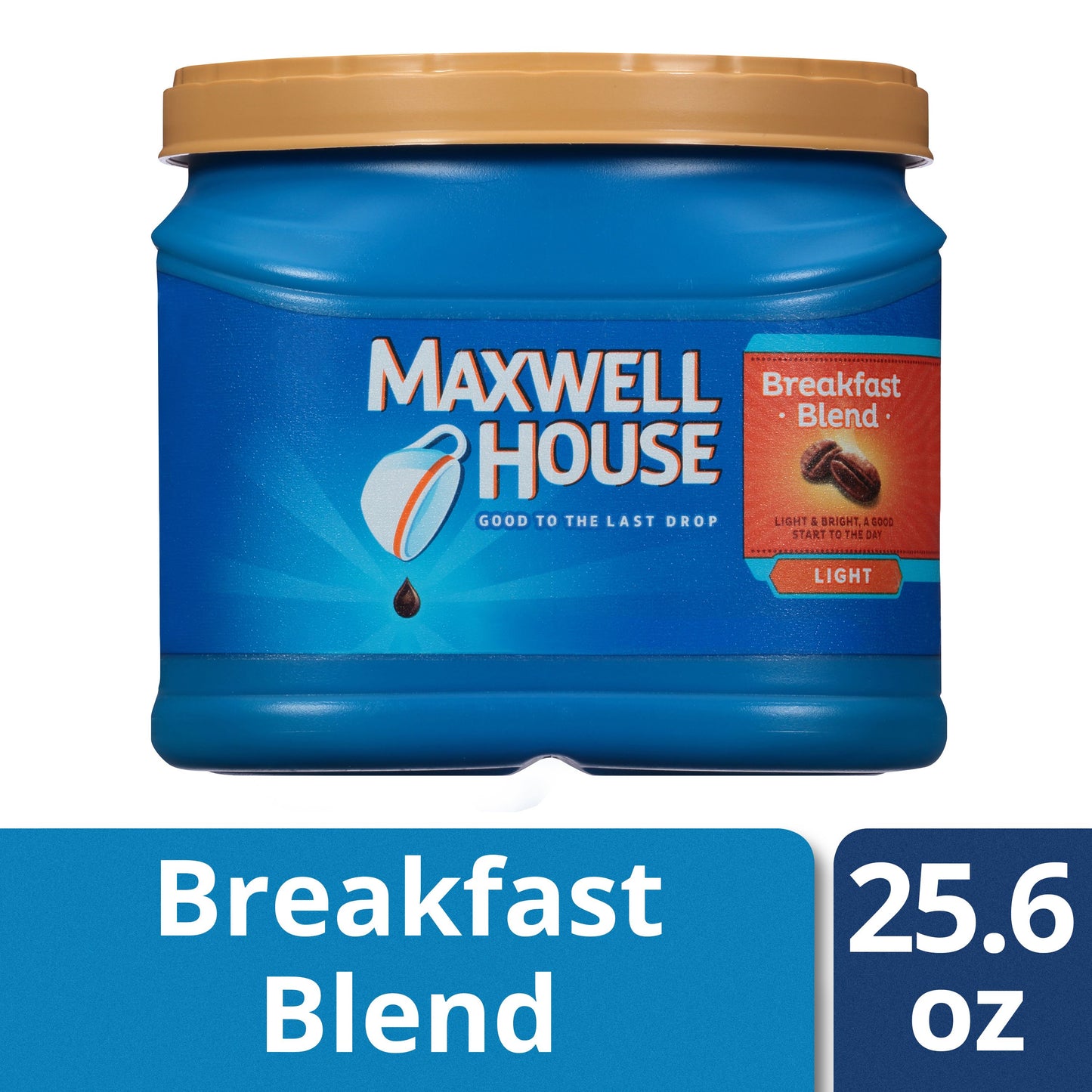 Maxwell House Light Roast Breakfast Blend Ground Coffee 25.6 Oz. Canister