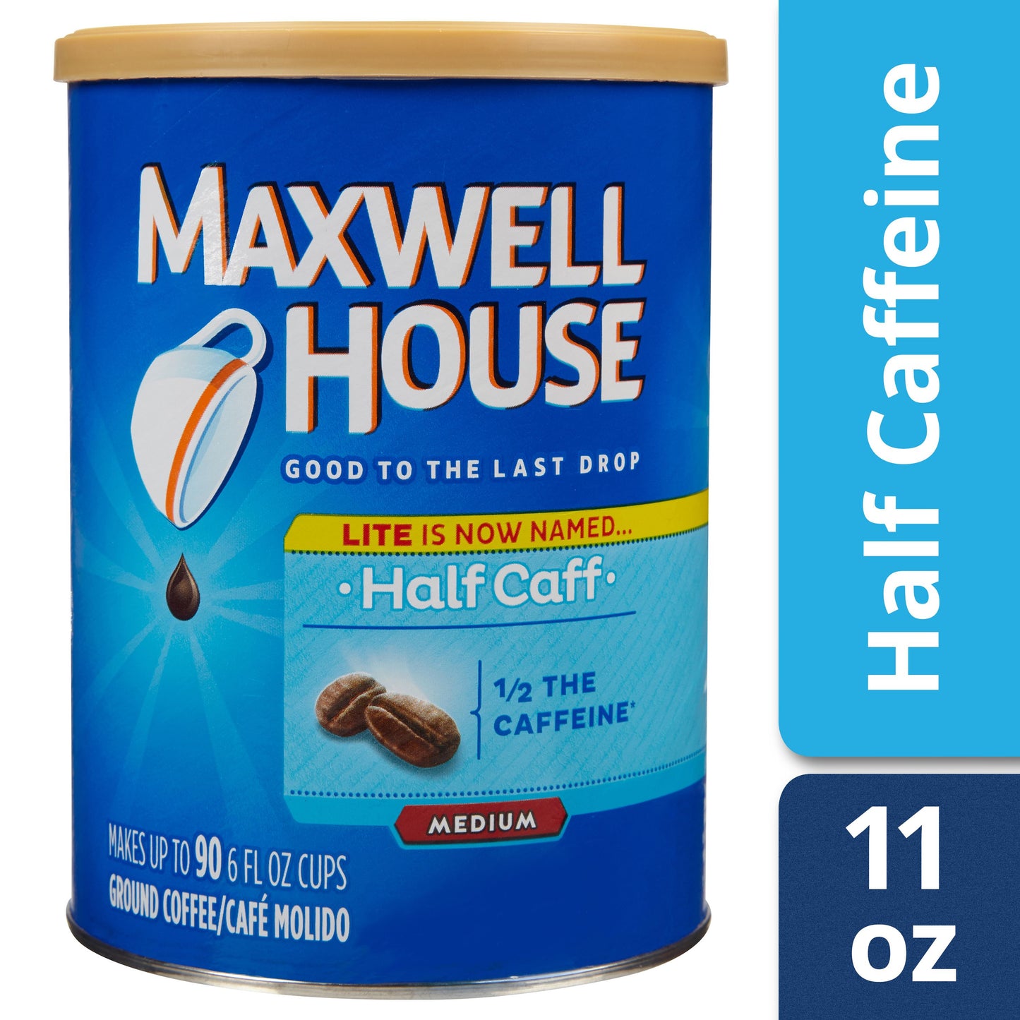 Maxwell House Medium Roast Half Caff Ground Coffee 11 Oz. Canister