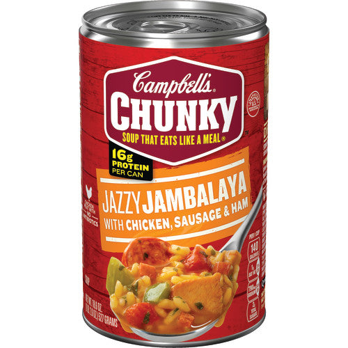 Campbell’s Chunky Soup Jazzy Jambalaya with Chicken Sausage and Ham Soup 18.6 Oz Can