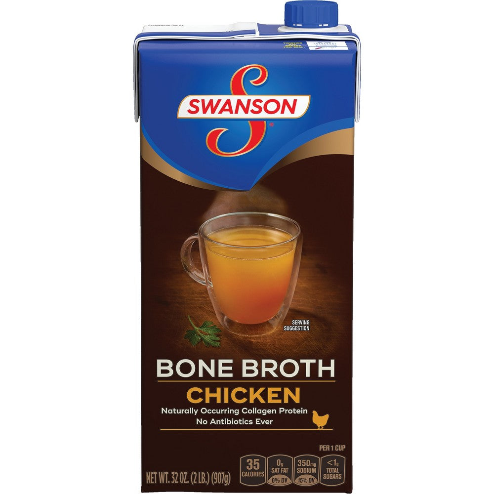 Swanson Chicken Bone Broth 32 Ounce Resealable Carton