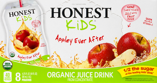 Honest Kids Organic Appley Ever After Fruit Juice 6.75 Fl Oz 8 Pouches