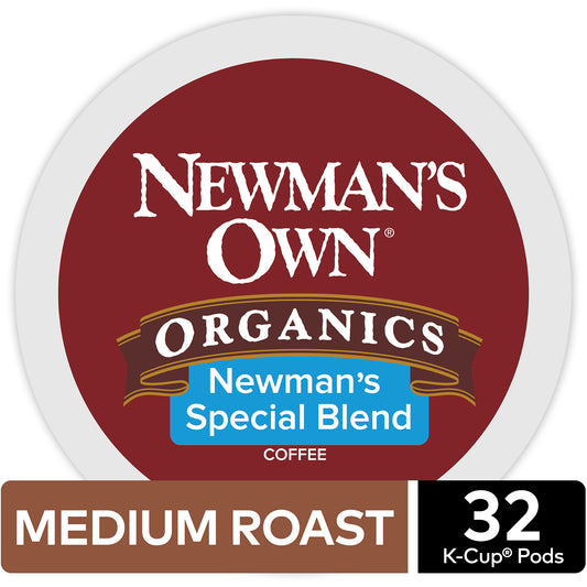 Newman S Own Organics Special Blend K-Cup Coffee Pods Medium Roast 32 Count for Keurig Brewers
