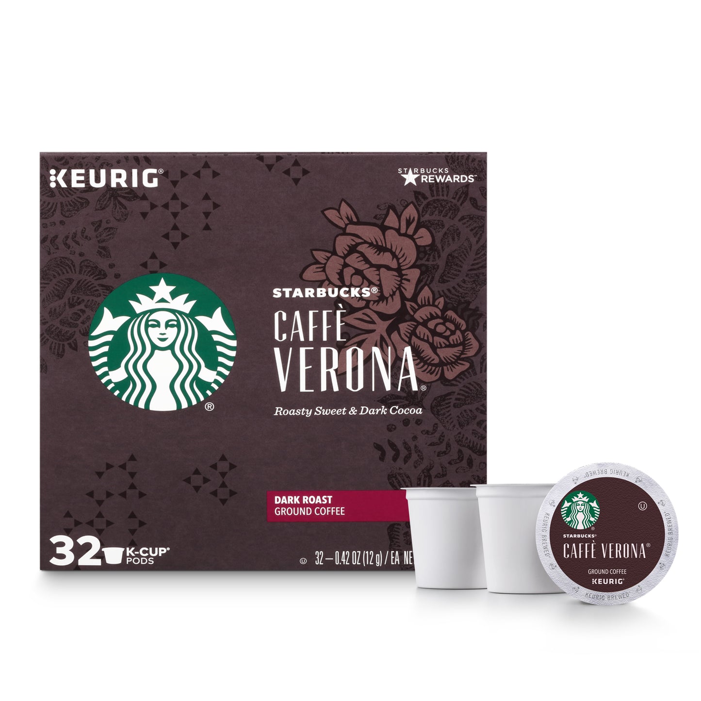 Starbucks Caffè Verona Dark Roast K-Cup Coffee Pods 100% Arabica 32 Ct