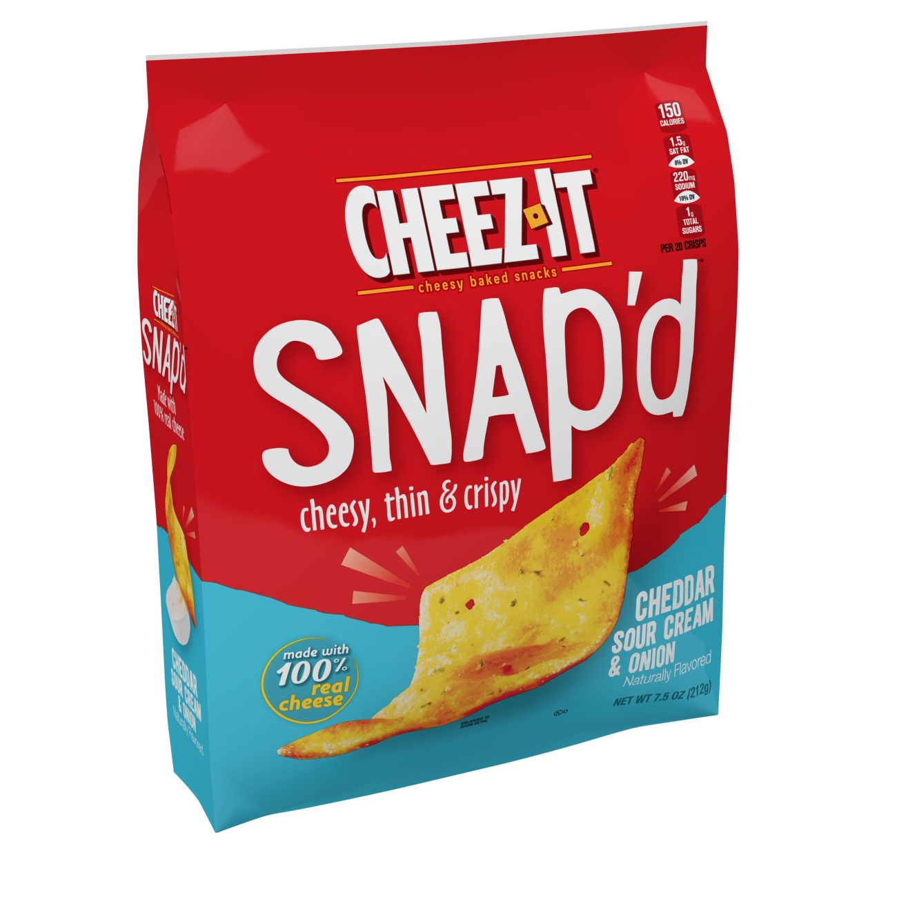 Cheez-It Snap D Cheddar Sour Cream and Onion Cheese Cracker Chips 7.5 Oz