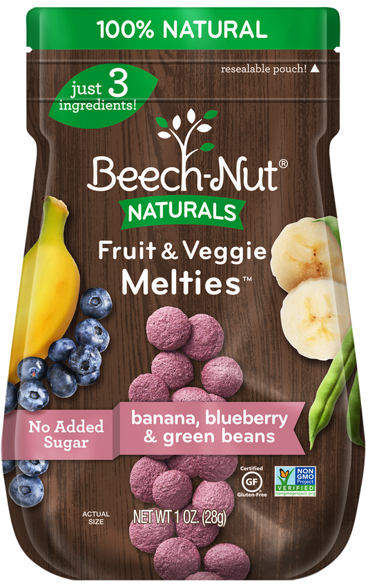 Beech-Nut, Naturals, Fruit & Veggie Melties, 8+ Months, Banana, Blueberry & Green Beans, 1 Oz