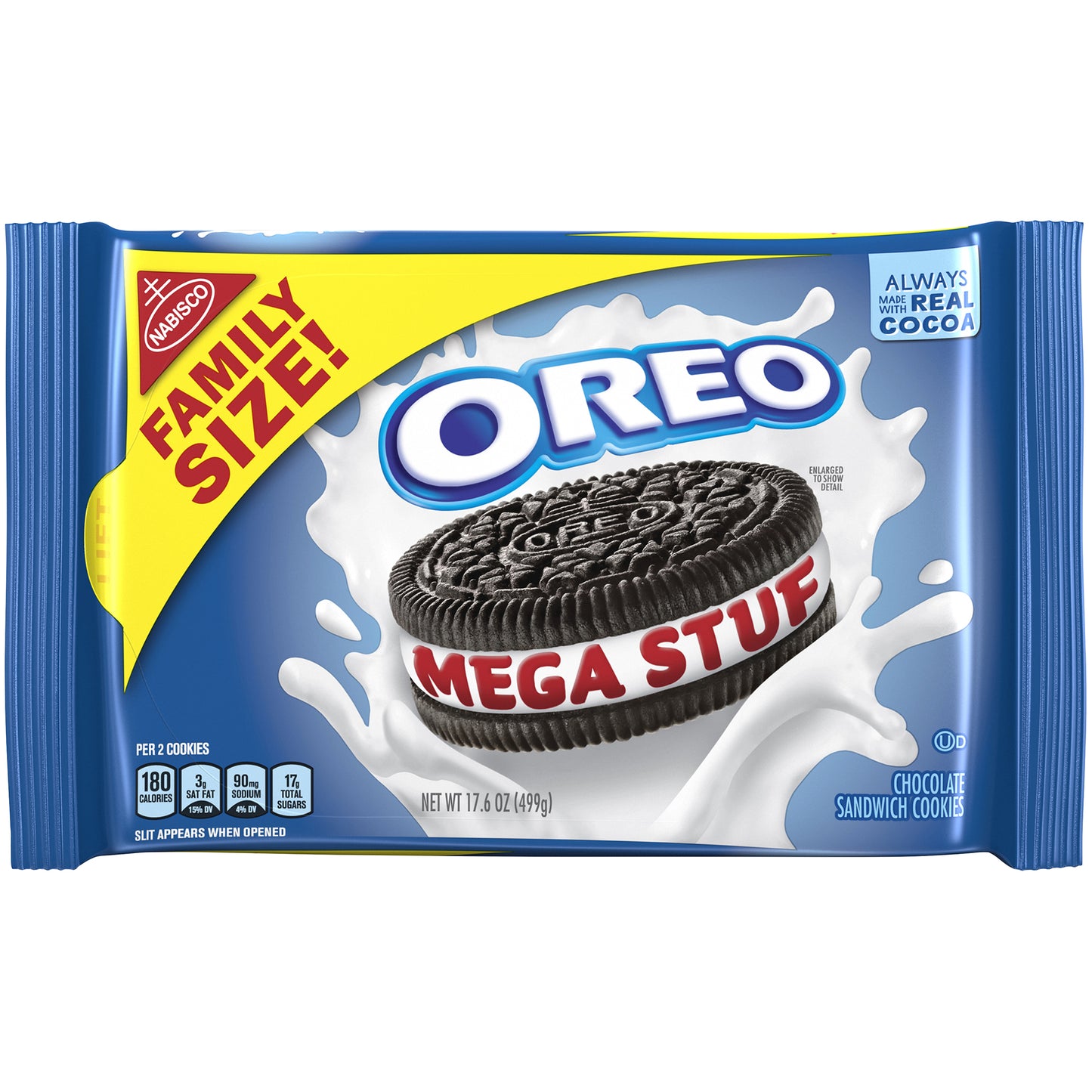 OREO Mega Stuf Chocolate Sandwich Cookies Family Size 17.6 Oz