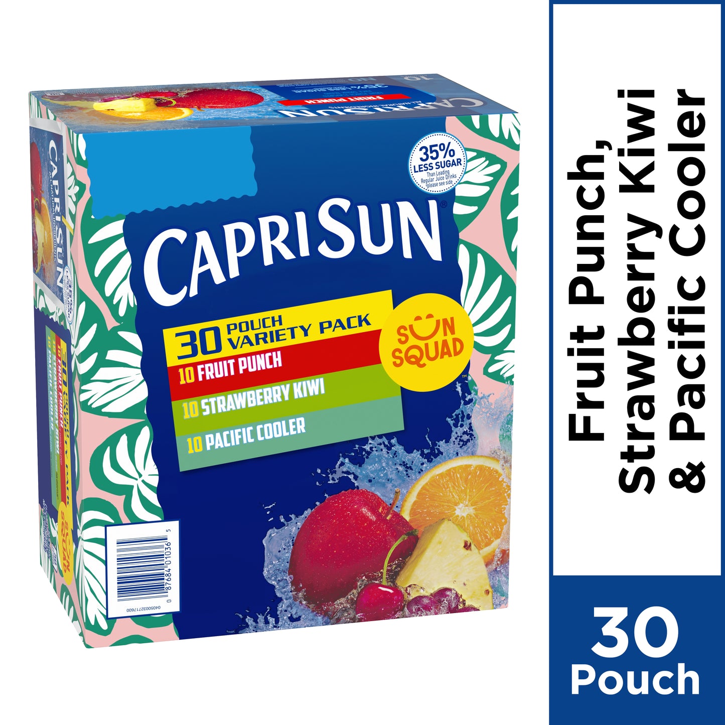 Capri Sun Variety Pack with Fruit Punch Strawberry Kiwi & Pacific Cooler Juice Box Pouches 30 Ct Box 6 Fl Oz Pouches