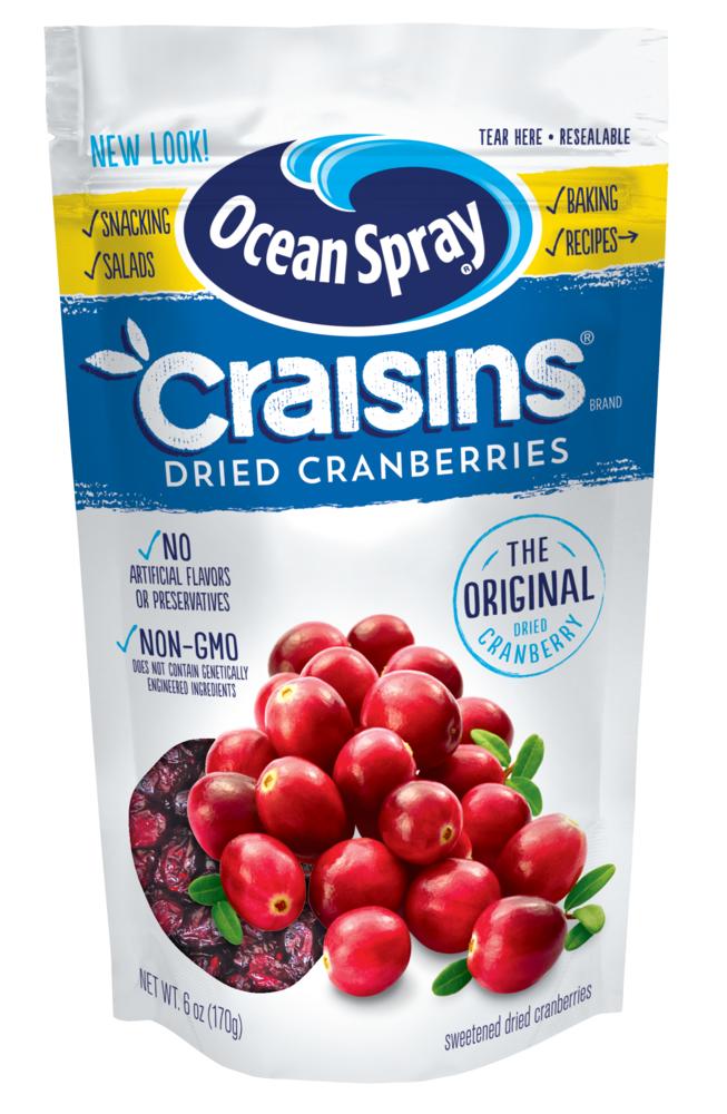 Ocean Spray Craisins Dried Cranberries Original 6 Oz Resealable Pouch