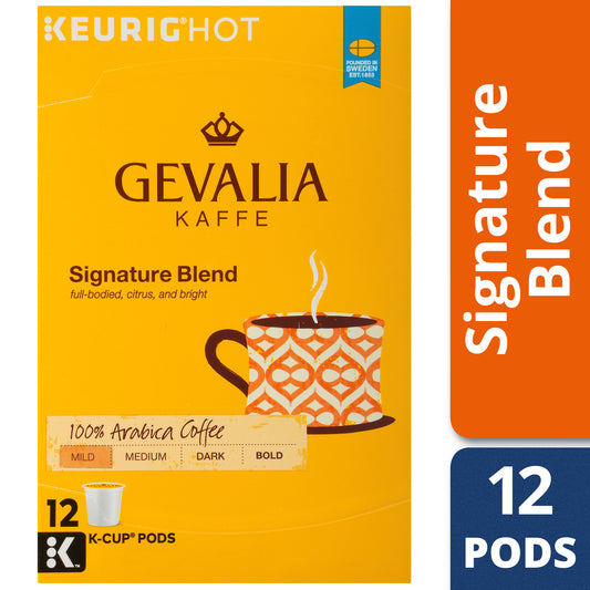 Gevalia Kaffe Signatire Blend, Mild-Medium Roast K-Cup Pods, 12 Ct