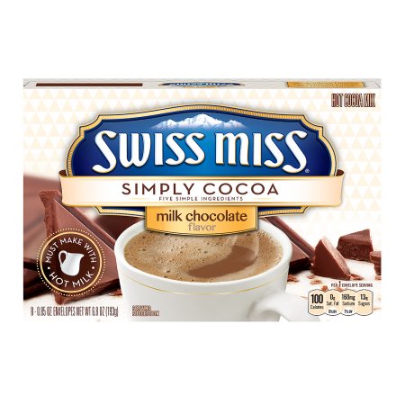 Swiss Miss Simply Cocoa Milk Chocolate Flavor Hot Cocoa Mix 0.85 Oz. 8-Count