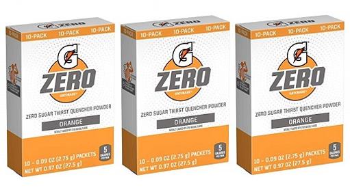 Gatorade GZERO Orange Sports Drink Mix - 1.08oz 10 ct