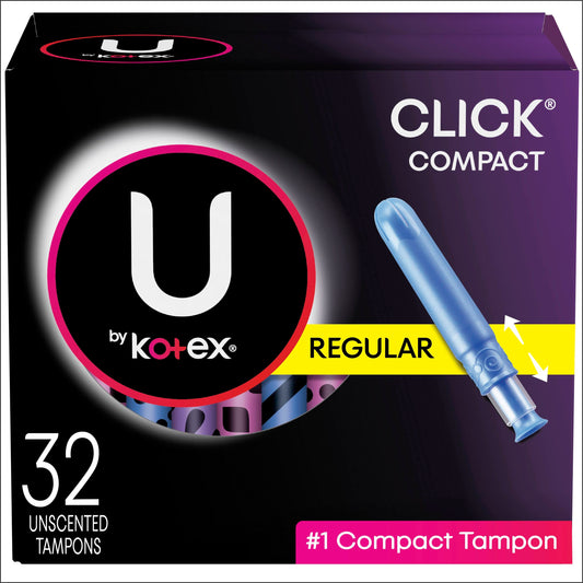 U by Kotex Click Compact Tampons Regular Unscented 32 Count