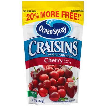 Ocean Spray Dried Fruit - Craisins Cherry-Flavored Dried Cranberries Pack 6 oz