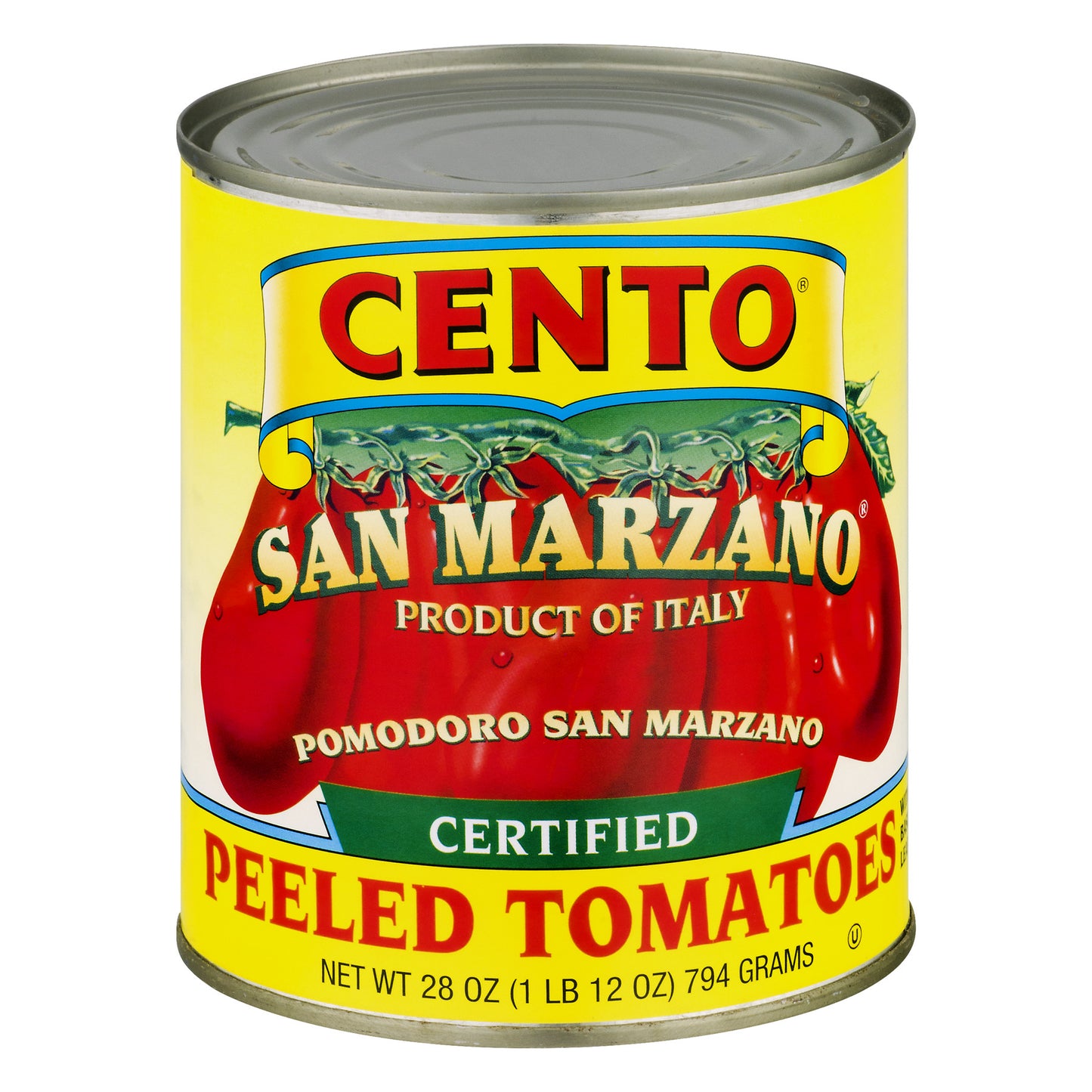 Cento Certified Peeled Tomatoes with Basil Leaf 28 Oz