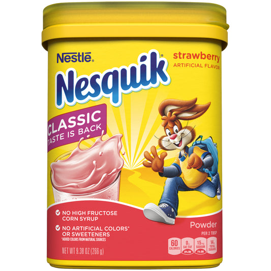 Nesquik, Nestle, Powder, Strawberry, 9.38 Oz