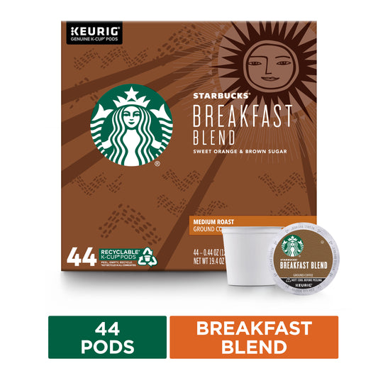 Starbucks Breakfast Blend Medium Roast K-Cup Coffee Pods 44 Count