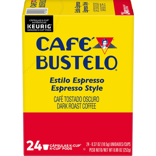 Cafe Bustelo Espresso Coffee, Dark Roast, Keurig® K-Cup® Pods, 24/Box