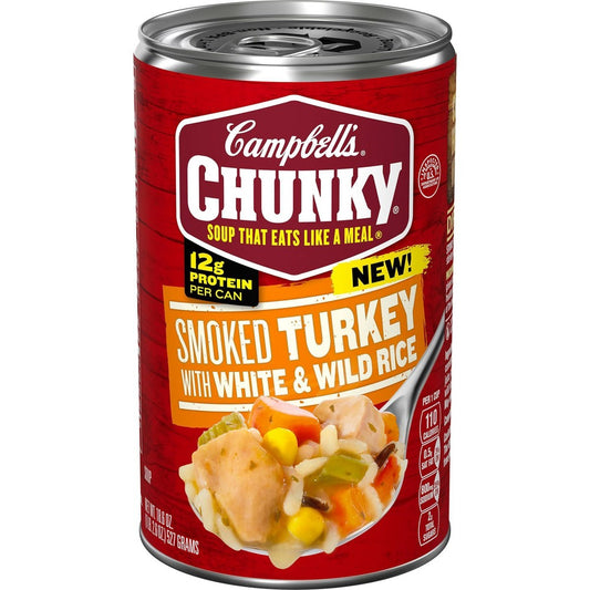 Campbell’s Chunky Soup Ready to Serve Smoked Turkey with White and Wild Rice Soup 18.6 Oz Can