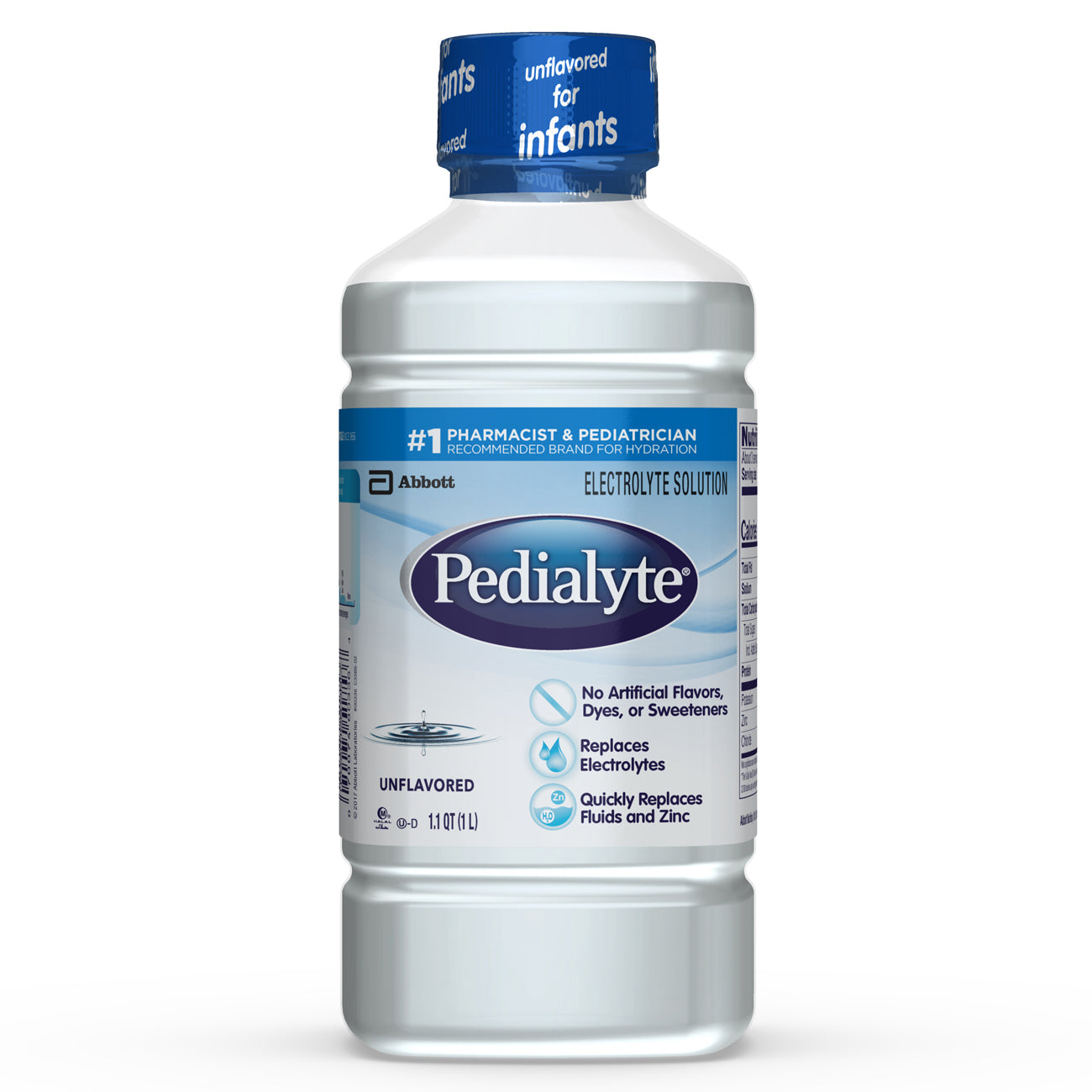 Pedialyte Electrolyte Solution Unflavored, 33.8 FL Oz