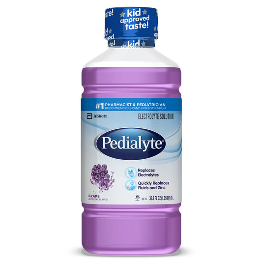 Pedialyte Electrolyte Solution Grape Flavor, 33.8 FL Oz