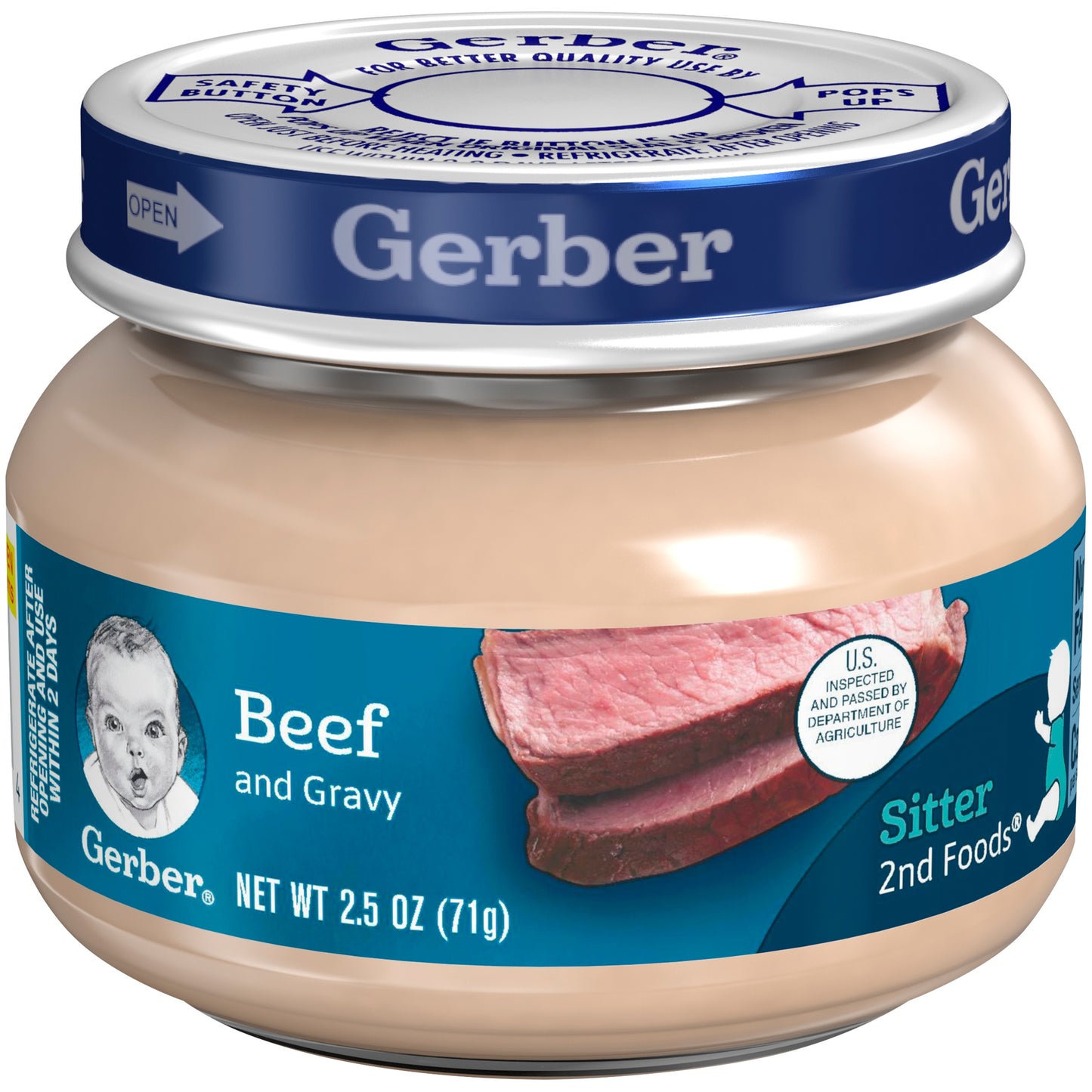 Gerber, Mealtime for Baby, 2nd Foods, Beef and Gravy, 2.5 Oz