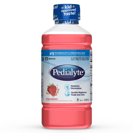 Pedialyte Electrolyte Solution Strawberry Flavor, 33.8 FL Oz