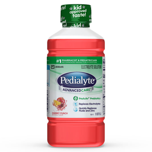 Pedialyte AdvancedCare Electrolyte Solution Cherry Punch Ready-to-Drink 33.8 Oz