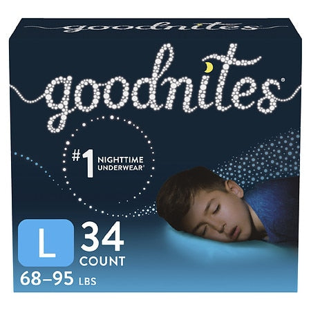 Goodnites Nighttime Bedwetting Underwear for Boys, L, 34 Ct