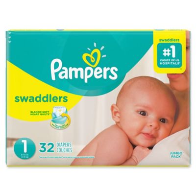 Pampers Swaddlers Diapers, Size 1, 32 Count