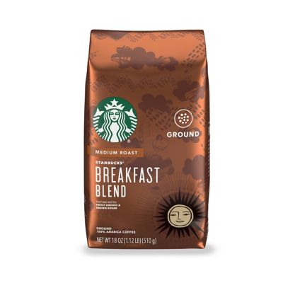 Starbucks Breakfast Blend Medium Roast Ground Coffee, 18 Oz