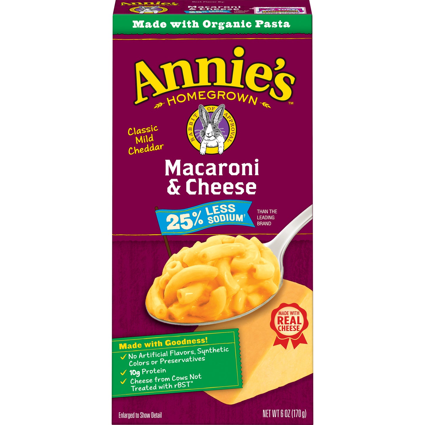 Annie's Homegrown Macaroni & Cheese Classic Mild Cheddar 6 Oz