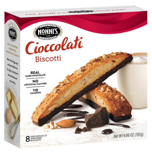 Nonni S Cioccolati Biscotti Dark Chocolate Almond Cookie 6.8 Oz (195g) 8 Count