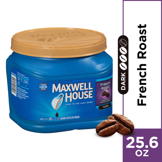 Maxwell House Dark French Roast Ground Coffee 25.6 Oz. Canister