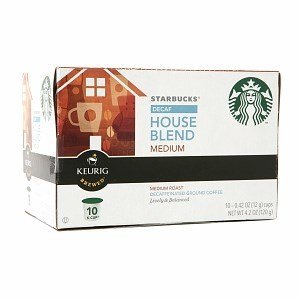 Starbucks Coffee K-Cup Pods, Medium Roast Decaf House Blend, 10 Ct, 4.2 Oz