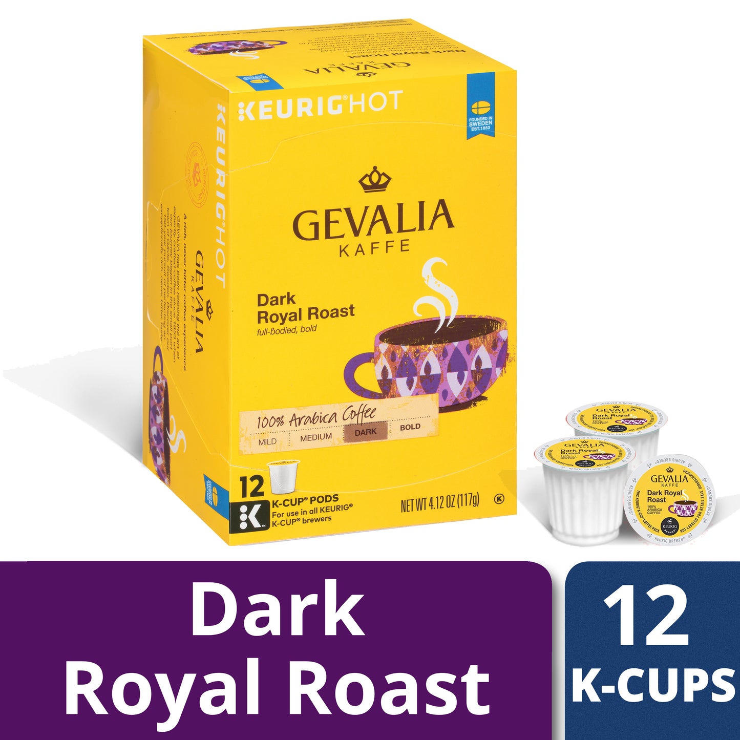 Gevalia Dark Royal Roast Coffee K-Cup Coffee Pods 12 Ct Box