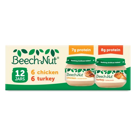 Beech-Nut Stage 1 Meat Baby Food Variety Pack Chicken & Turkey 2.5 Oz Jar (12 Pack)