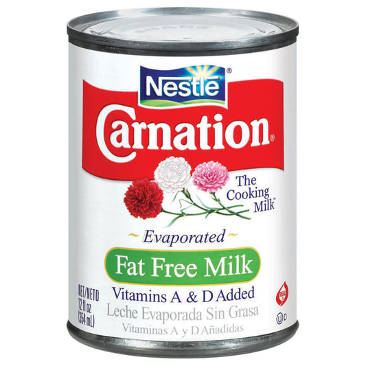 Nestle Carnation Fat Free Evaporated Milk Vitamins a and D Added 12 Fl Oz