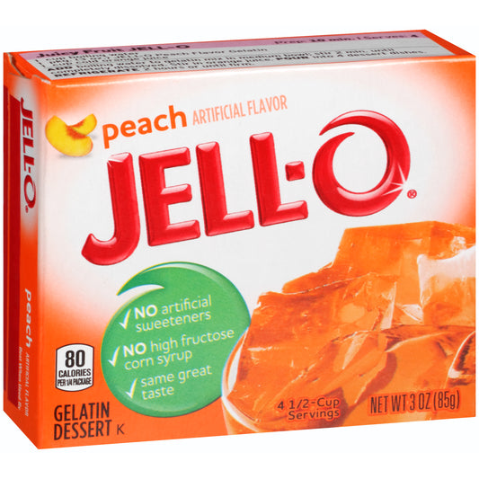 Jell-O Peach Gelatin Dessert Mix 3 Oz Box