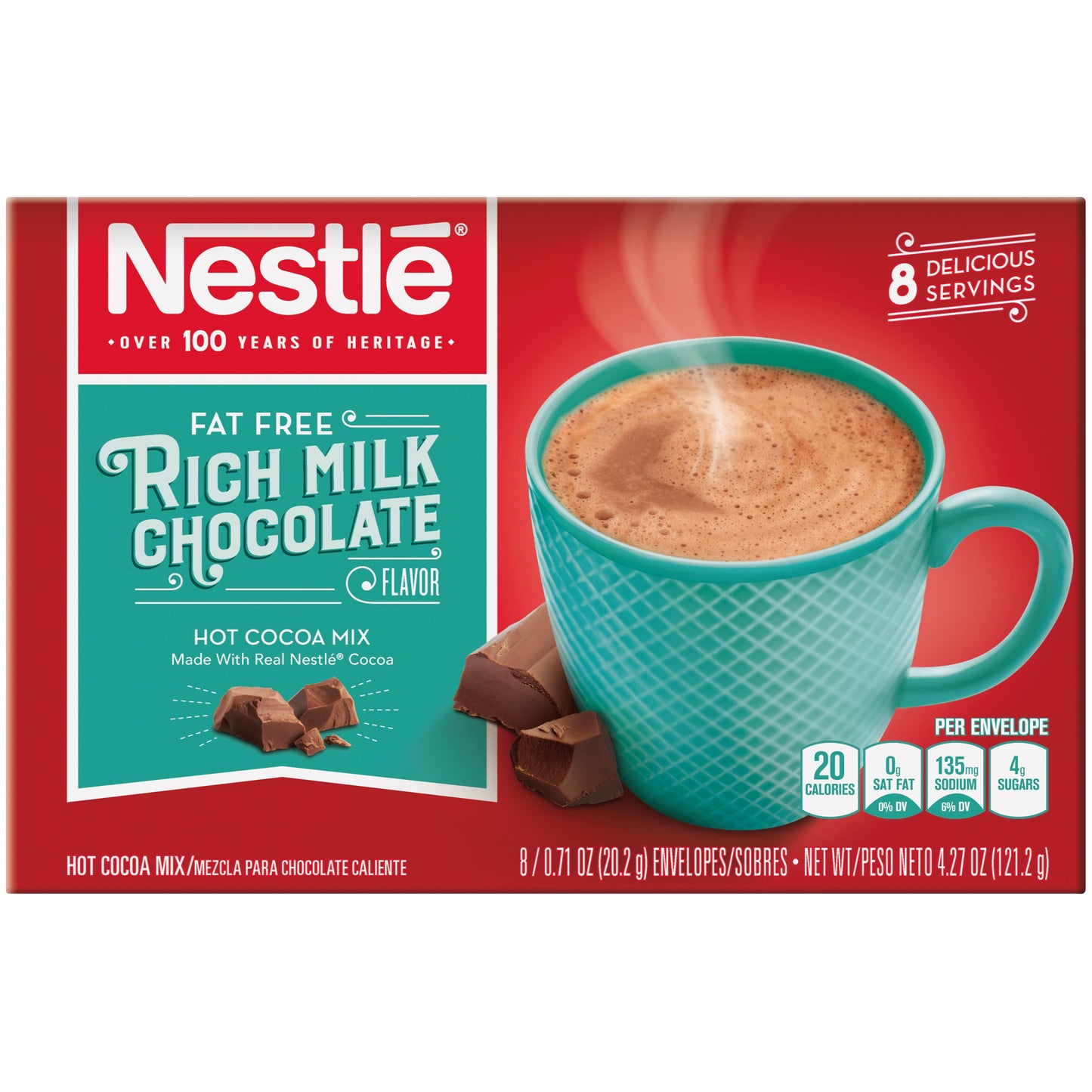 Nestle Hot Cocoa Mix, Hot Chocolate Mix, Rich Milk Chocolate, 8 Envelopes, 0.28 Oz