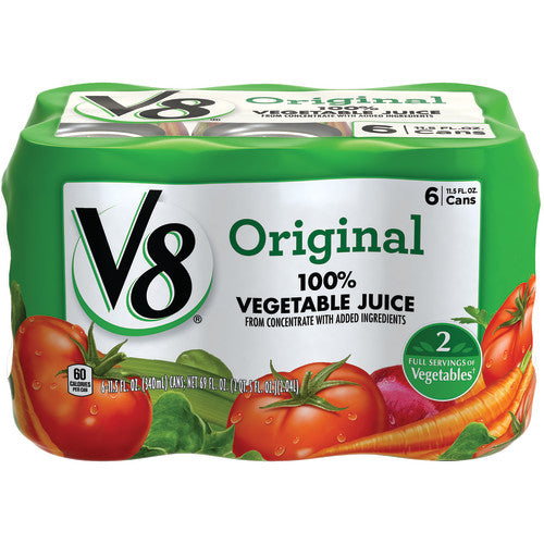 V8 Original 100% Vegetable Juice 11.5 Fl Oz Can (Pack of 6)