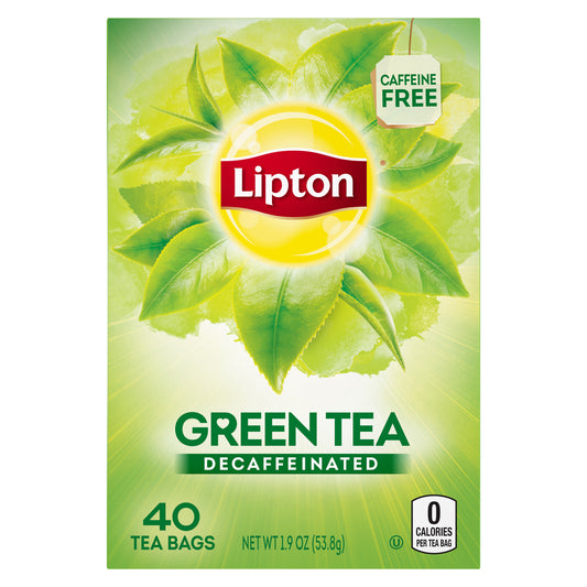 Lipton Green Tea Decaffeinated Tea Bags 40 Count Box