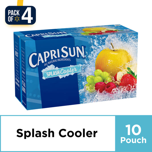 Capri Sun Splash Cooler Mixed Fruit Naturally Flavored Juice Drink Blend 10 Ct Box 6 Fl Oz Pouches