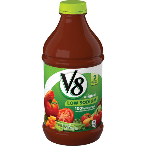 V8 Low Sodium Original 100% Vegetable Juice, 46 Oz, Bottle