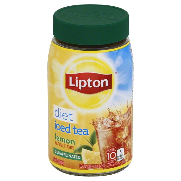 Lipton Diet Iced Black Tea Lemon Caffein-Free Sugar-Free 10 Quarts