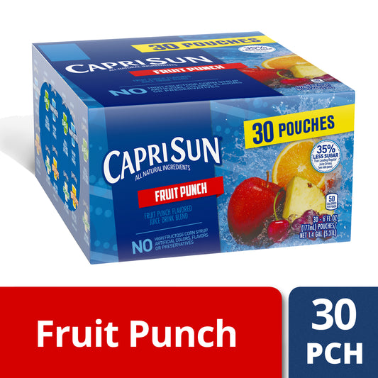 Capri Sun Fruit Punch Juice Box Pouches 30 Ct Box 6 Fl Oz Pouches