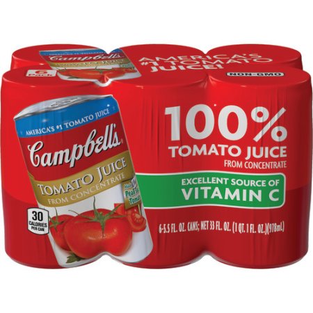 Campbell S Tomato Juice 100% Tomato Juice 5.5 Oz Can (Pack of 6)