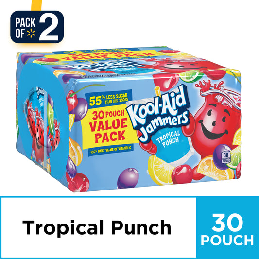 Kool Aid Jammers Tropical Punch Juice Pouches Pouches